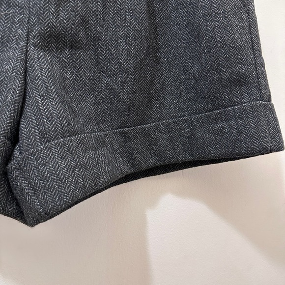 Land's End Canvas 1963 Woven Wool Short Shorts Herringbone Gray Size 4 Academia - Picture 3 of 10